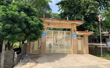 Trường tiểu học Nam Lộc và hiện trường nơi xảy ra sự việc. (Ảnh: Internet)