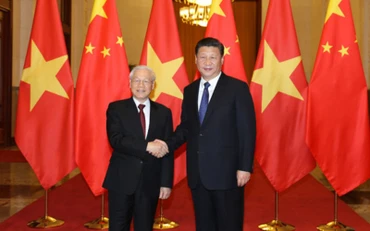 Tổng Bí thư Nguyễn Phú Trọng và Tổng Bí thư, Chủ tịch nước Trung Quốc Tập Cận Bình. Ảnh: TTXVN