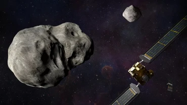 Mô tả tàu vũ trụ DART tiếp cận tiểu hành tinh Didymos. Nguồn: NASA.