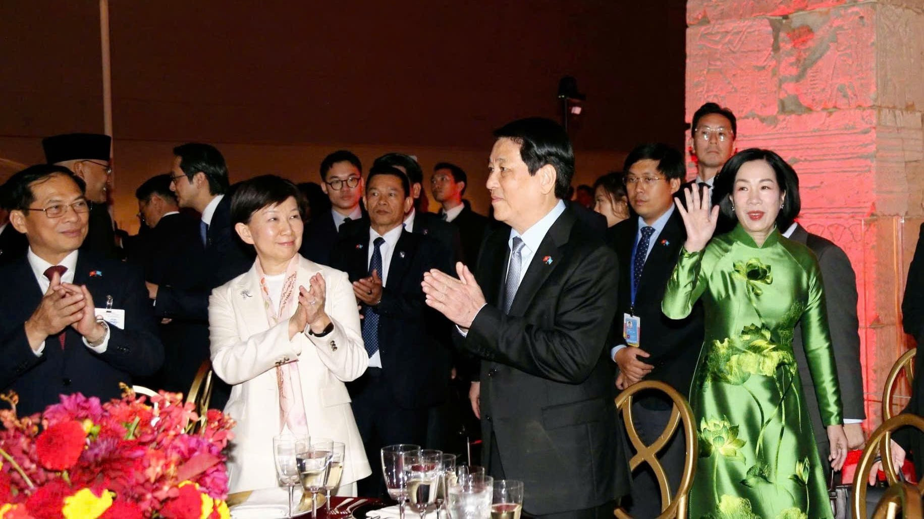 Chủ tịch nước và Phu nhân chủ trì chiêu đãi kỷ niệm 80 năm Quốc khánh Việt Nam tại Hoa Kỳ. (Ảnh: XUÂN KỲ) 