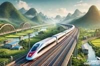 Phối cảnh đường sắt tốc độ cao trên trục bắc-nam.