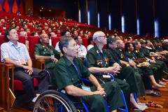 Các đại biểu thương binh dự Hội nghị tri ân người có công với cách mạng năm 2024. (Ảnh: THỦY NGUYÊN)