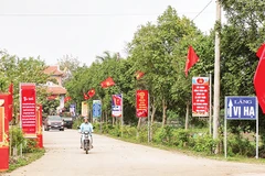 Tuyến đường nông thôn mới nâng cao tại xã Trung Lương được đầu tư xây dựng khang trang.