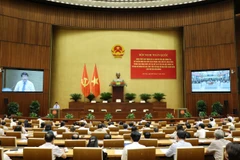 Quang cảnh điểm cầu Hội trường Diên Hồng, sáng 9/7, trong Hội nghị toàn quốc quán triệt Quy định số 144-QĐ/TW và Chỉ thị số 35-CT/TW.