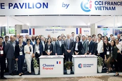 Gian hàng Pháp tại Diễn đàn và triển lãm Kinh tế xanh 2022. (Ảnh ĐẠI SỨ QUÁN PHÁP TẠI VIỆT NAM)