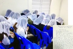 Các tín đồ trùm khăn nghe "chấp sự" giảng đạo ở một tụ điểm tại Hải Phòng và đơn trình báo của một người mẹ có con bị dụ dỗ theo tà đạo.