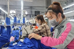 Lao động làm việc tại Nhà máy may Sông Hồng (thuộc Công ty cổ phần may Sông Hồng) tại xã Nghĩa Hưng, tỉnh Ninh Bình mới. (Ảnh: TRẦN KHÁNH) 
