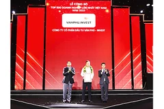 Trao chứng nhận “Top 500 DN lớn nhất Việt Nam năm 2023” cho đại diện Văn Phú - Invest.
