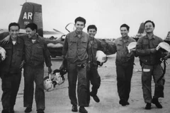Phi đội Quyết thắng tại sân bay Thành Sơn (Phan Rang) chiều 28/4/1975 sau khi tấn công sân bay Tân Sơn Nhất. (Ảnh: Tư liệu/TTXVN)