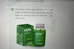 Quảng cáo sản phẩm kẹo rau củ Kera trên mạng. (Ảnh: TTXVN)