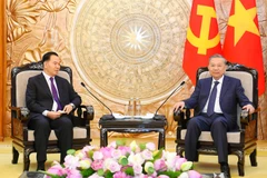 Tổng Bí thư Tô Lâm tiếp đồng chí Thongsalith Mangnomek, Bí thư Trung ương Đảng, Chánh Văn phòng Trung ương Đảng Nhân dân Cách mạng Lào. 