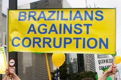 Người dân Brazil kêu gọi mạnh tay với tham nhũng. Ảnh: GETTY