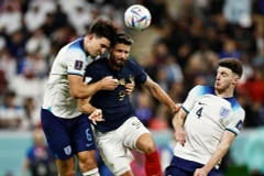 Tiền đạo Olivier Giroud (số 9) tỏa sáng giúp Pháp giành vé vào bán kết World Cup 2022. (Ảnh: Reuters)