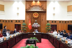 Cuộc họp của Ban Thường vụ Đảng ủy Chính phủ thảo luận, cho ý kiến về đề án sắp xếp, tổ chức lại đơn vị hành chính các cấp và xây dựng chính quyền địa phương 2 cấp. Ảnh | KHÁNH AN