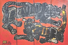 Bức tranh sơn mài Mèo của họa sĩ Nguyễn Sáng, vẽ năm 1983, thuộc một bộ sưu tập tư nhân tại TP Hồ Chí Minh.