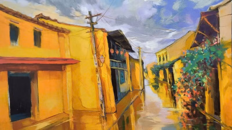 Sắc màu và ánh sáng ấn tượng trong tranh của họa sĩ Vũ Trọng Anh.