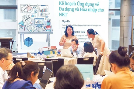 Các học viên tích cực làm việc nhóm tại chương trình tập huấn (Ảnh CTV)