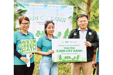 Thông qua hoạt động xã hội hóa, các đơn vị, doanh nghiệp và cá nhân đã tài trợ cây giống, đồng hành cùng Ban Quản lý Vườn quốc gia Tà Đùng trồng cây gây rừng, phủ xanh Tà Đùng.