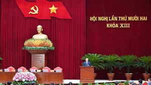 Tổng Bí thư Tô Lâm phát biểu bế mạc Hội nghị. (Ảnh: ĐĂNG KHOA)