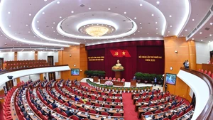 Bế mạc Hội nghị lần thứ 12 Ban Chấp hành Trung ương Đảng khóa XIII. (Ảnh ĐĂNG KHOA)