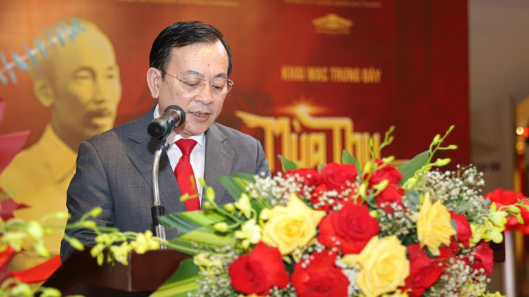 Tiến sĩ Vũ Mạnh Hà, Giám đốc Bảo tàng Hồ Chí Minh phát biểu. (Ảnh: VIỆT HÙNG) ha-6838.jpg
