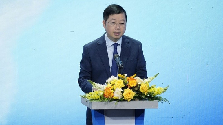 Tổng Giám đốc Đài Truyền hình Việt Nam Nguyễn Thanh Lâm phát biểu. (Ảnh: VTV) ma40419-6025.jpg
