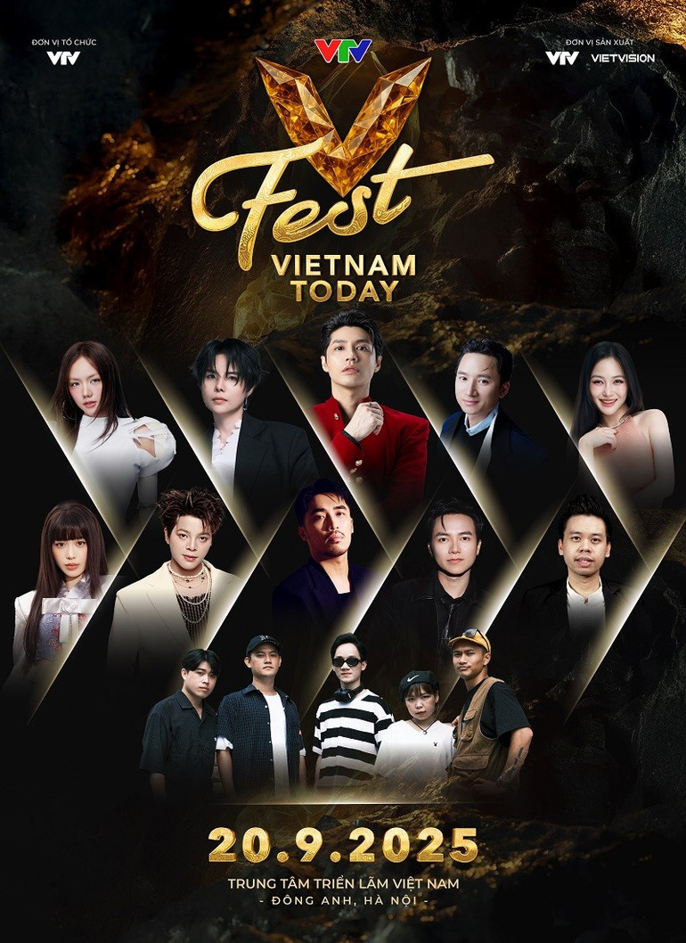 “V Fest-Vietnam Today” quy tụ nhiều gương mặt nghệ sĩ được khán giả yêu thích. (Ảnh: VTV) poster-tong.jpg