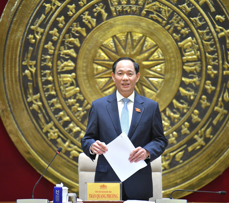 Phó Chủ tịch Quốc hội Trần Quang Phương phát biểu tại gặp mặt. q.jpg