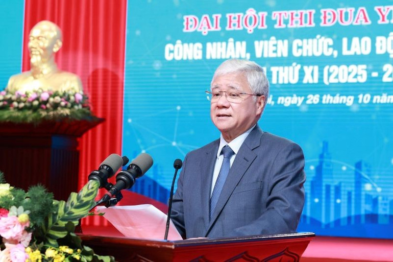 Chủ tịch Ủy ban Trung ương Mặt trận Tổ quốc Việt Nam Đỗ Văn Chiến phát biểu chỉ đạo Đại hội. z7156611490102-9c0299926e3ea83f4bf8b1c393bf1a54-4177.jpg