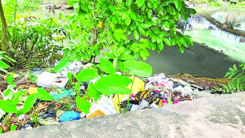 Rác thải tràn ngập hai bên bờ nhiều con rạch ở ngay giữa trung tâm thành phố.