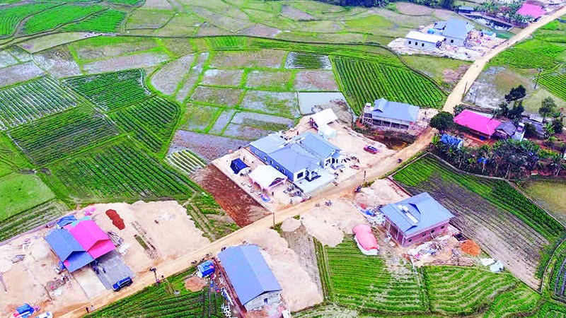 Những mái nhà mới được xây dựng sau lũ mang đến niềm vui trọn vẹn cho người dân làng Chút trong mùa xuân mới.