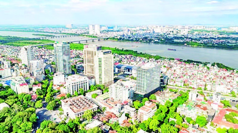 Sông Hồng được xác định là trục cảnh quan trung tâm của Thủ đô. (Ảnh ĐĂNG QUANG)