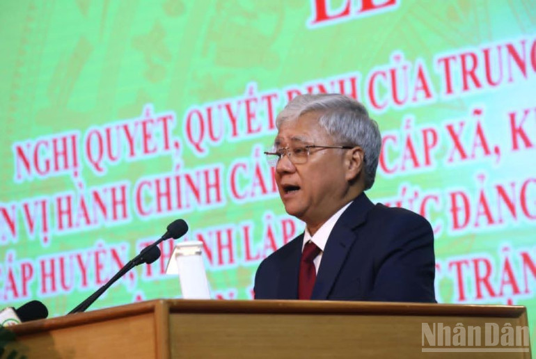 Đồng chí Đỗ Văn Chiến, Ủy viên Bộ Chính trị, Bí thư Trung ương Đảng, Chủ tịch Ủy ban Trung ương Mặt trận Tổ quốc Việt Nam phát biểu chỉ đạo. ndo_br_3-2.jpg