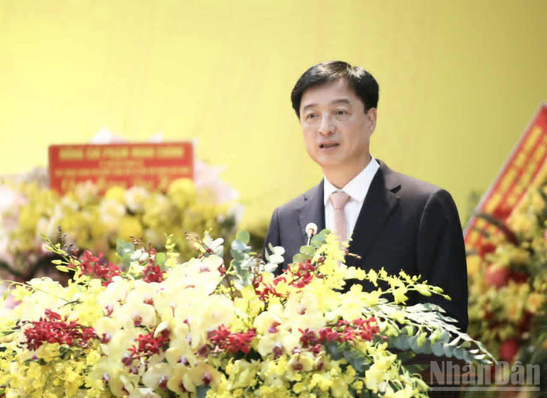 Đồng chí Nguyễn Duy Ngọc, Ủy viên Bộ Chính trị, Bí thư Trung ương Đảng, Chủ nhiệm Ủy ban Kiểm tra Trung ương phát biểu chỉ đạo tại Đại hội. ndo_br_6.jpg