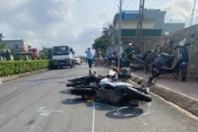 Hiện trường vụ tai nạn.