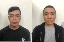 Hai đối tượng Huy và Lương tại cơ quan Công an.