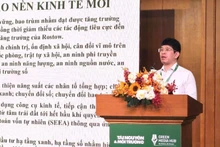 Phó Giáo sư, Tiến sĩ Nguyễn Đình Thọ, Viện Trưởng Viện Chiến lược chính sách Bộ Tài nguyên và Môi trường phát biểu tại hội thảo.