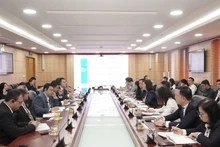 Ủy ban Chứng khoán Nhà nước làm việc và trao đổi thông tin với đoàn công tác của FTSE Russell và Morgan Stanley về việc nâng hạng thị trường chứng khoán Việt Nam tháng 11/2024. Ảnh: UBCKNN