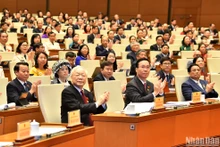 Tổng Bí thư Nguyễn Phú Trọng, Chủ tịch nước Võ Văn Thưởng, Thủ tướng Chính phủ Phạm Minh Chính và các đại biểu dự Lễ khai mạc Kỳ họp thứ 6, Quốc hội khóa XV.