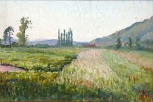 “Phong cảnh với cây bách (Menthon-Saint-Bernard)”, năm 1906.