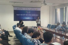 Ông Nguyễn Đức Long, Giám đốc Trung tâm ươm tạo và đào tạo công nghệ cao phát biểu tại sự kiện.