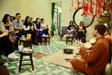Không gian chương trình biểu diễn "Xẩm trong phố". (Ảnh: Thùy Trang)