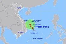 Vị trí và hướng di chuyển của áp thấp nhiệt đới. (Nguồn: nchmf.gov.vn)