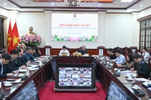 Bộ Tư pháp tổ chức hội nghị trực tuyến sơ kết công tác thi hành án dân sự 6 tháng đầu năm 2024. (Ảnh: THU NGA)