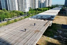 Thi công dự án Vành đai 3 trên địa bàn thành phố Thủ Đức. (ảnh: THẾ ANH)