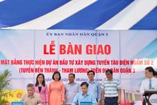 Ủy ban nhân dân Quận 3 ký kết bàn giao mặt bằng cho Ban Quản lý đường sắt đô thị Thành phố Hồ Chí Minh