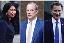 Từ trái qua: Bà Suella Braverman, ông Dominic Raab và ông Jeremy Hunt. (Nguồn: PA/TTXVN)