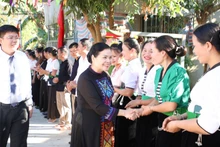 Bí thư Tỉnh ủy Lai Châu - Giàng Páo Mỷ dự Ngày hội Đại đoàn kết các dân tộc tại xã Mường Than, huyện Than Uyên.