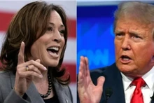 Phó Tổng thống Mỹ Kamala Harris (trái) và cựu Tổng thống Donald Trump. (Ảnh: AP/TTXVN)