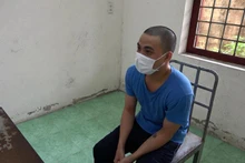 Đối tượng Vũ Kim Long tại cơ quan Công an.